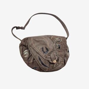 Vintage NAS Bag Made in Korea Slouchy Patchwork Boho Artisan Crescent Shoulder